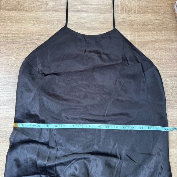 NWT New Reformation Jennis Silk Mini Dress Short Halter Open Back Black XL - Picture 11 of 17